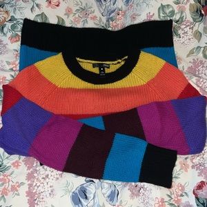 Aqua Cashmere Rainbow Sweater 100% Cashmere